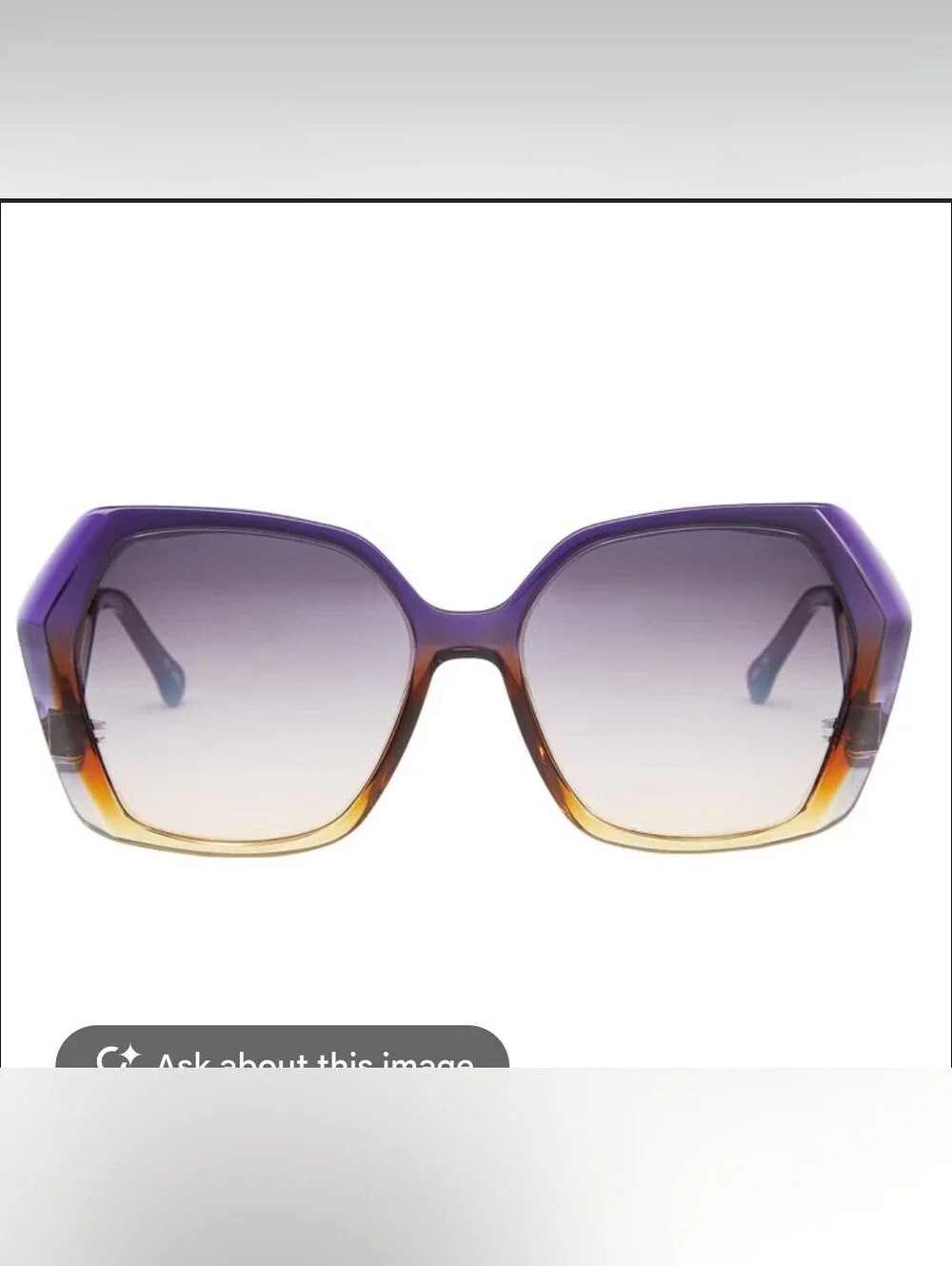 Trina Turk Solvaye Sunglasses Oversized Geometric Ombre Edgy